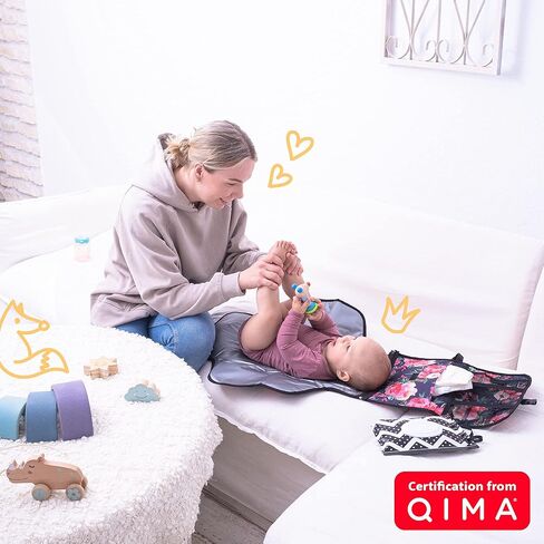 وسادة تغيير الحفاضات المحمولة مع حقيبة للسفر المبللة ووسادة مدمجة - بطانة إسفنجية سميكة مريحة للغاية - سجادة تنظيف مضادة للماء - طويلة جدًا للأطفال الأكبر - هدية استحمام الأمهات والفتيات in Kuwait