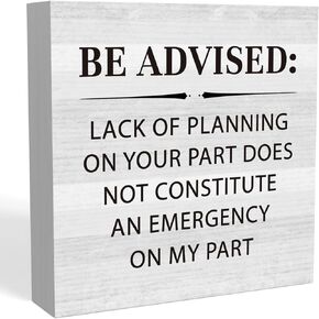 Funny Home Office Desk Decor Rustic Farmhouse Wood Box Sign Shelf Cubicle Accessories Decor Boss Coworker Gifts for Women Men Be Advised 5 X 5 Inch in Saudi Arabia