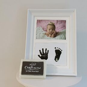 9x7 Baby Picture Frames Handprint and Footprint Kit. Photo Frame for Newborn. Opening 4.7x3.1 inch. White. in Kuwait