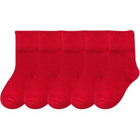 Mud Kingdom 5 Pairs Girls Boys Cotton Crew Socks for 1-3/3-5/6-8/9-12 Years Old Ruffled Cute Cartoon in Kuwait