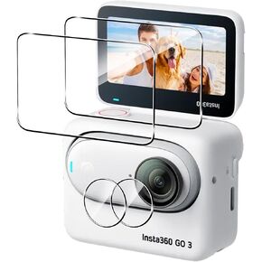 Suttkue for Insta360 GO 3 screen protector Tempered Glass flim ＆Camera Lens Protector Tempered Glass,High Definition Clear,Case Friendly(2+2pack) in Kuwait