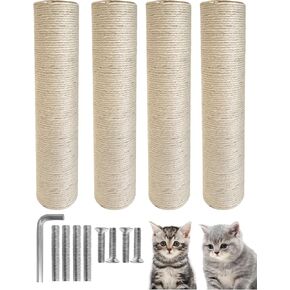 2 PCS M8 Cat Scratching Post Replacement, 15.7 x 3.3 in Sisal Pole Cat Tree Replacement Post with Screws, Refill Sisal Rope Scratcher Posts for Indoor Kitten Tree Tower Spare Cat Furniture Protector in Kuwait