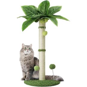 Arquiel Cat Scratching Post, 26 inch Scratching Post for Indoor Cats with Sisal Rope Interactive Toy Balls Cat Scratcher, Cute Cat Scratch Post for Kitten in Kuwait