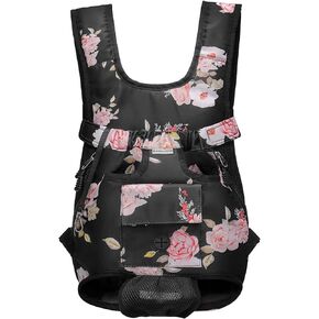 Petmolico Pet Dog Carrier Backpack, Adjustable Dog Legs-Out Front Backpack, Hands-Free Cat Pup Front Carrier Travel Bag, Easy-fit for Traveling Hiking for Small Medium Dogs, XL, Black