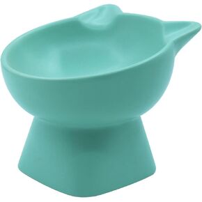 Ceramic Raised Cat Bowls,Elevated Cat Food and Water Bowl 15° Tilted Pet Bowl with Stand for Protecting Spine,Ceramic Cat Food and Water Bowl for Indoor Cats Small Dogs