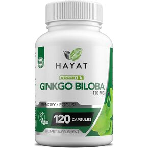 نباتي طبيعي جينكو بيلوبا 120 ملغ، حلال معتمد، 120 كبسولة in Kuwait