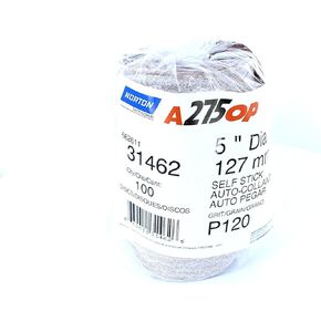 Norton - A275 Champagne 31462 5 Inch PSA / Sticky No Hole Roll 120 Grit Sanding Discs - 100 Pack in Saudi Arabia