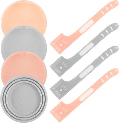 فو يامب اغطية علب طعام القطط من 4 قطع، اغطية مطاطية لعلب طعام الحيوانات الاليفة مع 4 ملاعق طعام للكلاب، حجم عالمي يناسب معظم الاغطية المعلبة ذات الحجم القياسي، ملعقة طعام لبرطمانات تغذية الحيوانات in Kuwait