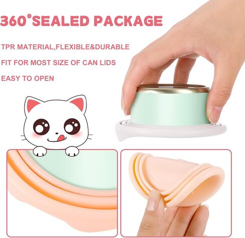 فو يامب اغطية علب طعام القطط من 4 قطع، اغطية مطاطية لعلب طعام الحيوانات الاليفة مع 4 ملاعق طعام للكلاب، حجم عالمي يناسب معظم الاغطية المعلبة ذات الحجم القياسي، ملعقة طعام لبرطمانات تغذية الحيوانات in Kuwait