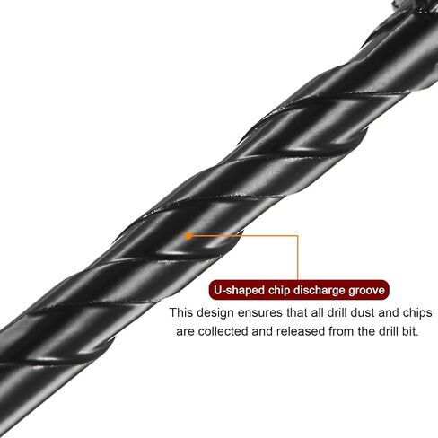 HARFINGTON 5pcs Masonry Drill Bit Set, 6mm to 12mm Concrete Drill Bit Set 1/4" Hex Shank Ceramic Tile Drill Bit Carbide Tip for Brick, Glass, Plastic, Ceramic Tile, Wall Mirror, Black in Saudi Arabia