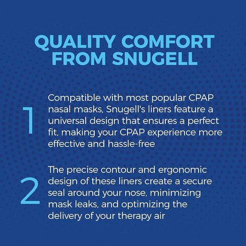 Snugell Universal Nasal CPAP Mask Liners | 4-Pack | White | Ultra Soft Cotton Fabric | Compatible with Most Major Nasal Masks | 6-Month Supply | Reusable & Washable | Helps Maintain Mask Cool and Dry in Saudi Arabia