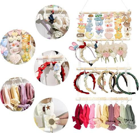 PENKYSAIR Headband Holder for Girls Bow Holder for Baby Bow Organizer Baby Girl Hair Accessories Organizer Girl Nursery Decor Wall Decor Room Decor in Kuwait