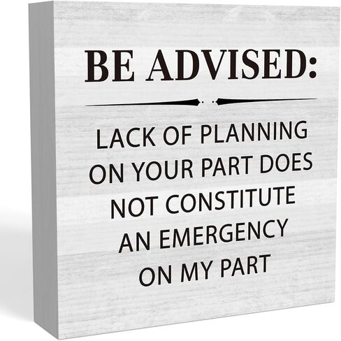 Be Advised Funny Office Wooden Box Sign 5 X 5 Inches Rustic Home Office Desk Accessories Decor Wood Plaque Block Sign Gift Cubicle Shelf Farmhouse Square Desk Decor Sign in Saudi Arabia