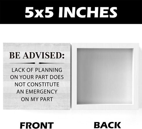Be Advised Funny Office Wooden Box Sign 5 X 5 Inches Rustic Home Office Desk Accessories Decor Wood Plaque Block Sign Gift Cubicle Shelf Farmhouse Square Desk Decor Sign in Saudi Arabia