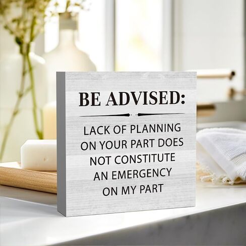Be Advised Funny Office Wooden Box Sign 5 X 5 Inches Rustic Home Office Desk Accessories Decor Wood Plaque Block Sign Gift Cubicle Shelf Farmhouse Square Desk Decor Sign in Saudi Arabia