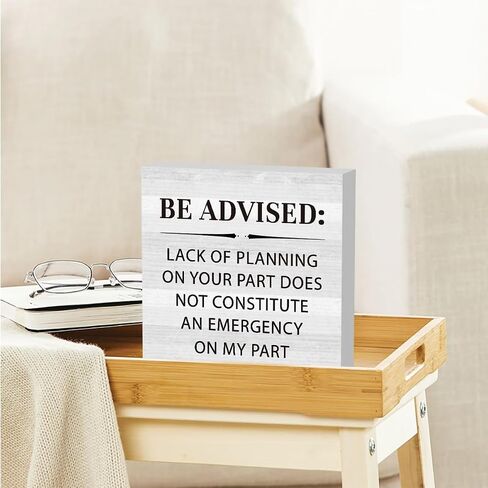 Be Advised Funny Office Wooden Box Sign 5 X 5 Inches Rustic Home Office Desk Accessories Decor Wood Plaque Block Sign Gift Cubicle Shelf Farmhouse Square Desk Decor Sign in Saudi Arabia