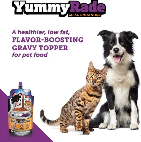 YummyRade - أداة علوية لوجبة الحيوانات الأليفة لأطعمة الكلاب الجافة وأطعمة القطط | معزز وجبة المرق الصحية ولذيذ منخفض السعرات الحرارية | خالي من الحبوب، بنكهة الدجاج | المرق المعزز للنكهة الذي تحبه الحيوانات الأليفة! | (250 مل × 10) in Saudi Arabia