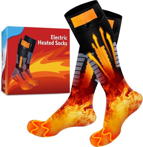 Heated Socks for Men Women Rechargeable Battery Operated Electric Heated Socks with 3 Heat Settings Foot Warmer Thermal Socks with Washing Bag for Hunting Camping Skiing Winter Sports Outdoors in Saudi Arabia