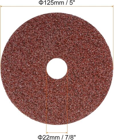 HARFINGTON 50pcs 24 Grit Aluminum Oxide Resin Fiber Discs 5"x7/8" Metal Sanding Grinding Discs for Angle Grinding Machine Polishing and Grinding Metals, Wood, and Fiberglass in Kuwait