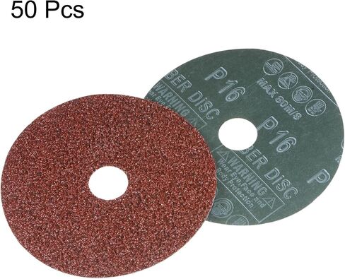 HARFINGTON 50pcs 24 Grit Aluminum Oxide Resin Fiber Discs 5"x7/8" Metal Sanding Grinding Discs for Angle Grinding Machine Polishing and Grinding Metals, Wood, and Fiberglass in Kuwait