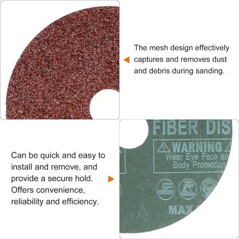 HARFINGTON 50pcs 24 Grit Aluminum Oxide Resin Fiber Discs 5"x7/8" Metal Sanding Grinding Discs for Angle Grinding Machine Polishing and Grinding Metals, Wood, and Fiberglass in Kuwait