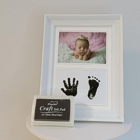 9x7 Baby Picture Frames Handprint and Footprint Kit. Photo Frame for Newborn. Opening 4.7x3.1 inch. White. in Kuwait