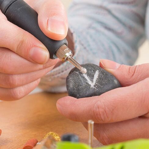 Diamond Grinding Burr Bit Set, 20Pcs Rotary Tool Accessories Stone Carving Set with 1/8 inch Shank for Stone Ceramic Glass Carving, Grinding, Polishing, Engraving, Sanding in Kuwait