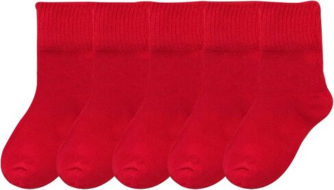Mud Kingdom 5 Pairs Girls Boys Cotton Crew Socks for 1-3/3-5/6-8/9-12 Years Old Ruffled Cute Cartoon in Kuwait