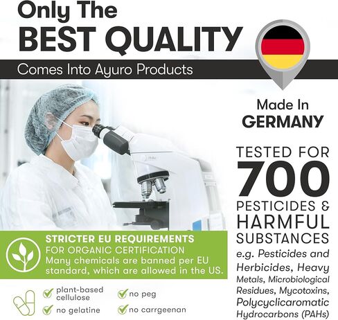 أيورو - كبسولات شاتافاري العضوية، مكمل الرضاعة، كبسولات شاتافاري + المورينغا، مكملات تخفيف الدورة الشهرية وانقطاع الطمث، توازن الهرمونات الطبيعي للنساء، دعم المناعة الأيورفيدا، 150 كبسولة in Kuwait