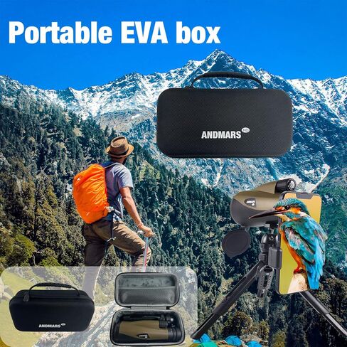 Andmars Zoom 10-30x60 منظار أحادي عالي الطاقة عالي الدقة للبالغين. تلسكوب مقاوم للماء مع حافظة جلدية وجسم معدني ومحول هاتف وحامل ثلاثي القوائم. FMC المغلفة ومنشور BAK4. لصيد الطيور والمشي لمسافات طويلة. (رمادي) in Kuwait