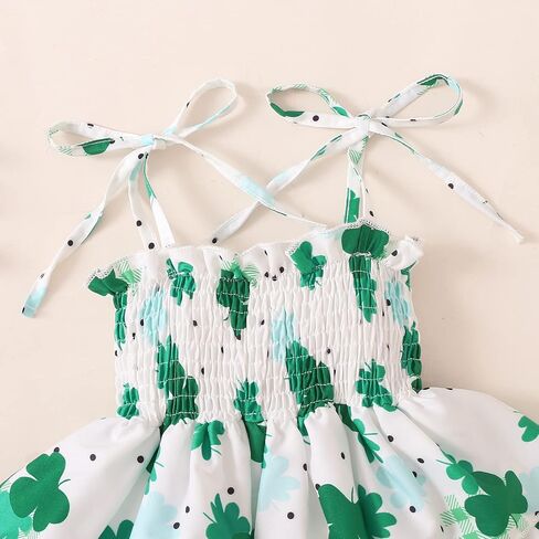GRNSHTS طقم تنورة عيد القديس باتريك للفتيات الصغيرات بأكمام مكشكشة وقمصان بحمالات البرسيم in Kuwait