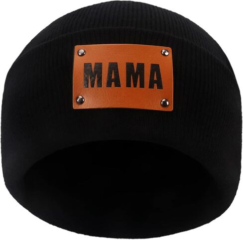 Mommy and Me Mama Mini Beanie Set Women and Toddler Hats Mother Baby Daughter Son Kids Soft Cap Knit Cuffed Beanie Winter Cap in Kuwait