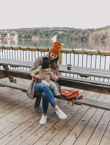 Mommy and Me Mama Mini Beanie Set Women and Toddler Hats Mother Baby Daughter Son Kids Soft Cap Knit Cuffed Beanie Winter Cap in Kuwait