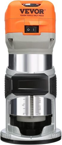 VEVOR Wood Router, 1.25HP 800W, Compact Wood Trimmer Router Tool, 30000RPM Max Speed 6 Variable Speeds, with 1/4'' & 5/16'' Collets 12 PCs Milling Cutters Dust Hood, for Woodworking Slotting Trimming in Kuwait