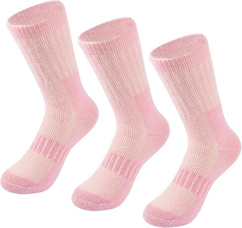 hakugoo 3 Pairs Kids Merino Wool Hiking Socks, Winter Warm Thick Cozy Thermal Ski Socks for Boys Girls Toddler in Kuwait