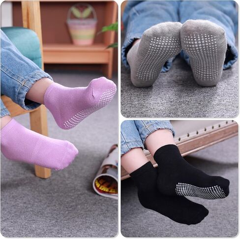 تن بلس زيرو جوارب قطنية مضادة للانزلاق للاطفال الصغار مع مقابض للاطفال الرضع والاولاد والبنات in Kuwait