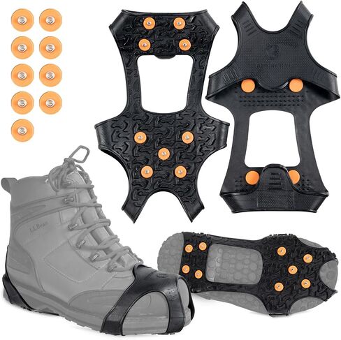 Ice Snow Grips for Boots Shoes, Anti-Slip Rubber Traction Cleats for Walking on Snow and Ice, Easy to use for Hiking, Walking, Climbing, Jogging(S/M/L Size) in Kuwait