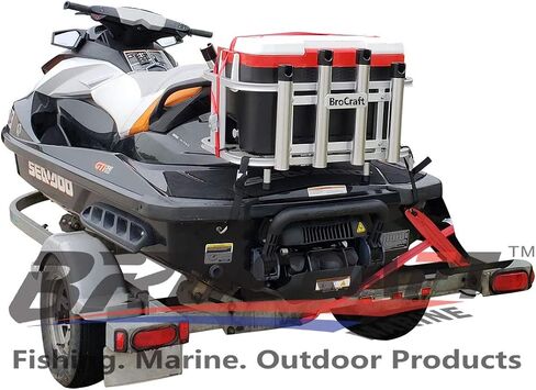 Brocraft Jet Ski Rod Holder /Jet Ski Aluminum Fishing Rod Rack & Cooler Holder Combo with with Gas Plates / PWC Rod Holder / PWC Cooler Holder in Saudi Arabia
