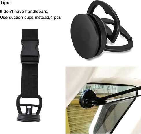 skyehomo 6 حزمة مركبة الصيد قضيب مجموعات الرف، 2 حزمة أصحاب قضبان الصيد قابل للتعديل و 4 حزمة أكواب شفط قوية، حزام على الصيد القطب رف تخزين لشاحنة سيارة عربات فان، 5 قدرة قضيب in Kuwait