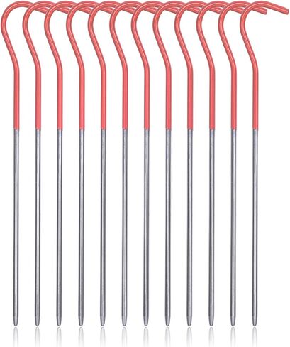 iBasingo 12pcs/lot Titanium Alloy Pegs Outdoor Camping Tent Stakes Portable Elbow Grass Tent Nail A-Ti4001P in Kuwait
