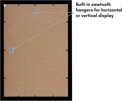 إطارات صور Americanflat مقاس 12 × 18 باللون الأسود - مجموعة من 2 - خشب هندسي مع زجاج مقاوم للكسر - تنسيقات أفقية ورأسية للجدار in Saudi Arabia