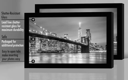 إطارات صور Americanflat مقاس 12 × 18 باللون الأسود - مجموعة من 2 - خشب هندسي مع زجاج مقاوم للكسر - تنسيقات أفقية ورأسية للجدار in Saudi Arabia
