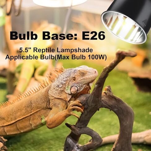 Baquler 6 Pcs Reptile Deep Aluminum Dome Heat Lamp Reptile Basking Heat Lamp Fixture with Hooking Temperature Gauge Black Dome Light for Bearded Dragon Turtles Snake and Lizard Terrarium in Kuwait