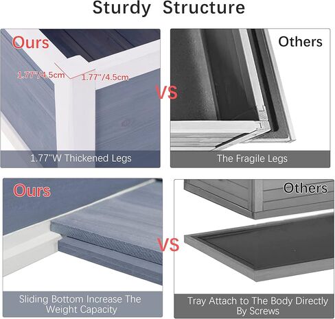 BIRASIL Wooden Tortoise Habitat, Tortoise Enclosure for Indoor, Reptile House for Small Animal, Turtle Cage for Landscaping in Kuwait