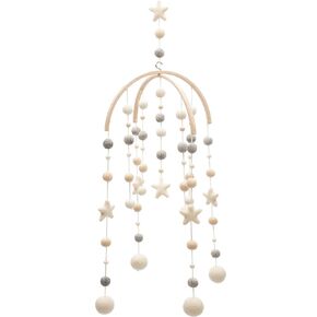 Glaciart One Felt Balls Baby Mobile - Colored Felt Hanging Decor for Nursery, Crib, Bedroom - 100% Natural New Zealand Wool, Handmade in Nepal - Shower Gifts