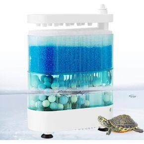 فلتر خزان السلحفاة الهادئ من VILLNO 165GPH - فلتر حوض السمك قوي 8 وات مع وسائط فلتر، لخزان السلحفاة/الأسماك ذو مستوى الماء المنخفض حتى 35 جالون in Kuwait