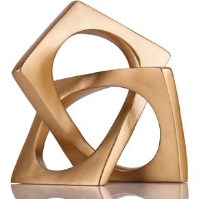 Modern Geometric Cube Sculpture Blue Knot Statue Decor, Home Bookcase Centerpiece Decorative, Cube Sculpture Tabletop Sculpture and Figurines,Navy Blue Home Decor Accent, Cube Decorative Ornaments