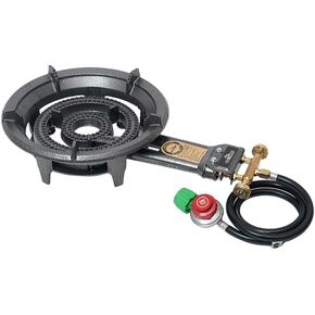 COOKAMP Propane Burner With 28000 BTU, Low Pressure Single Burner Camping Stove With Regulator And Hose,Portable Gas Stove For Camping Outdoor Cooking SH70 (SH70)