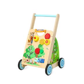 Woodenland Wooden Baby Walker, Toddler Push Walking Toy, Learning Activity Stroller, Sit to Stand Walker for Girls and Boys 1-3 Years Old