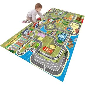 Kids Rug Play Mat for Toy Cars,City Life Road Traffic Educational Carpet,Have Fun Throw Rug,Non-Slip Nursery Rug for Boy and Girl Bedroom 80×120cm/31×47in in Kuwait